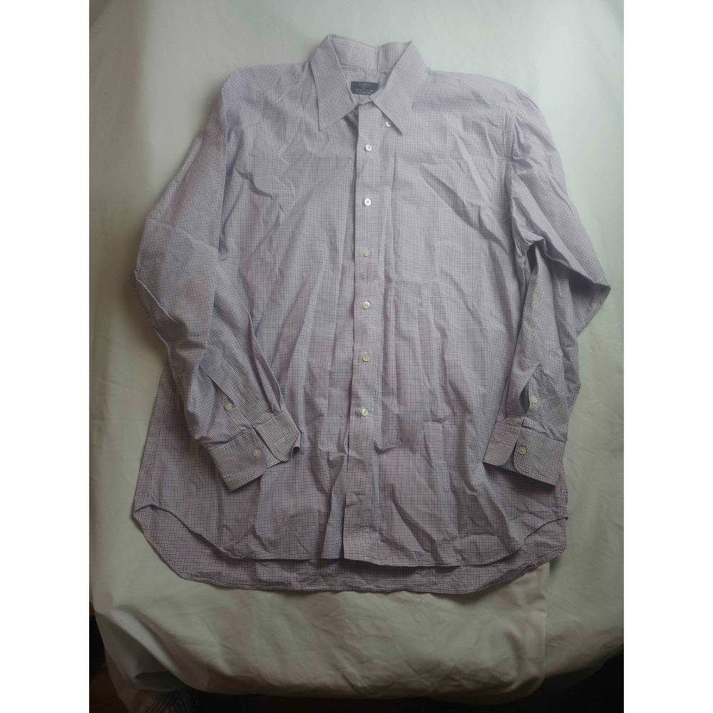 Vintage 80s 90s Hunt Club Clothiers Dress Shirt Mens 17/35 Plaid Light Academia